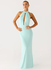 Mougleta Backless Maxi Dress - Aqua