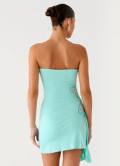 Ocean Dream Strapless Mini Dress - Turquoise