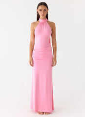 On My Way Bodysuit Maxi Dress - Pink