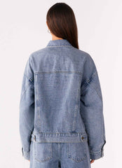 Orleans Oversized Denim Jacket - Blue
