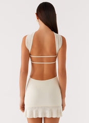 Pari Open Back Mini Dress - Ivory