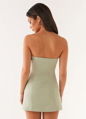 Patsie Strapless Mini Dress - Sage