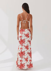 Rosie Satin Maxi Dress - Rosa Floria