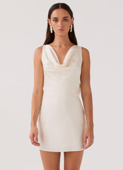 Be Mine Satin Mini Dress - Ivory