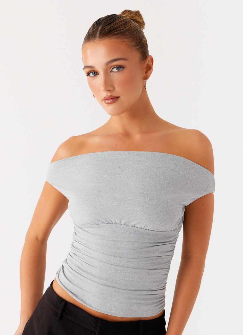 Reva Off Shoulder Top - Grey