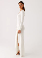 Sabetha Knit Maxi Dress - White