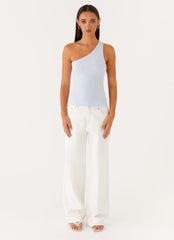 Safiya One Shoulder Top - Blue