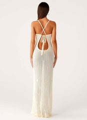 Siren Song Crochet Maxi Dress - Ivory