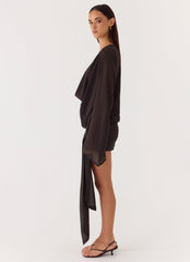 Sorrel Long Sleeve Mini Dress - Chocolate