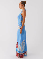 Stars Align Cowl Maxi Dress - Deep Sea Bloom