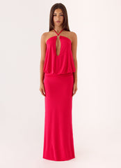 Telling You Maxi Dress - Red Magenta