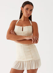 Toni Halter Mini Dress - Lemon