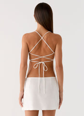 Under Heat Mini Skirt - White