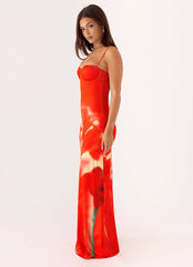 Vamonos Maxi Dress - Fire Petal