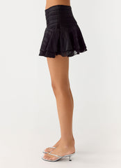 Willow Chiffon Mini Skirt - Black